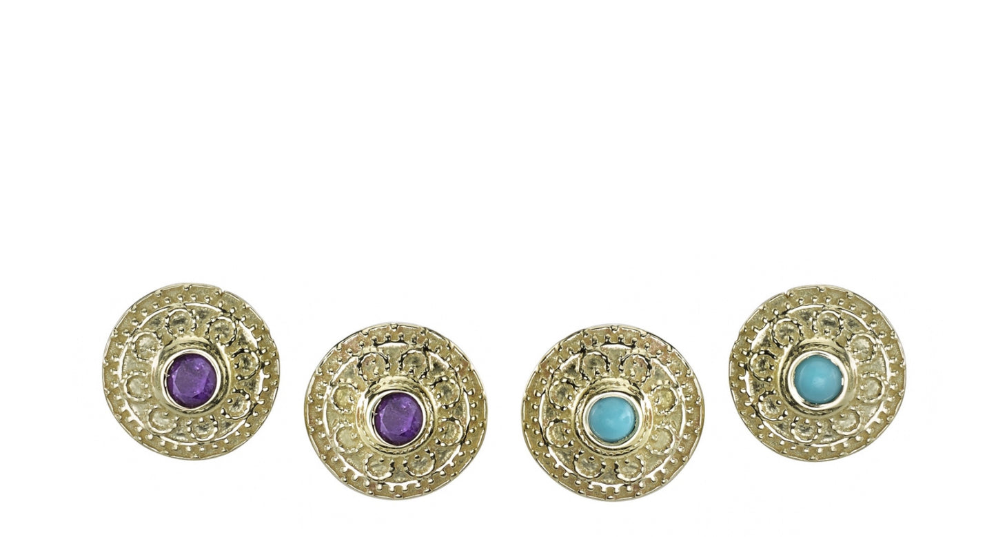 Round Afghan Pin